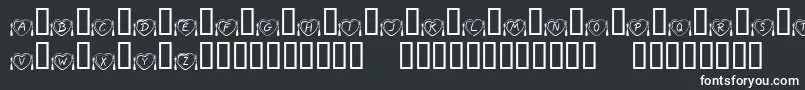 Шрифт KrAnniversaryDinner – белые шрифты на чёрном фоне
