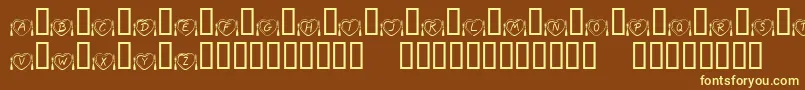 KrAnniversaryDinner Font – Yellow Fonts on Brown Background