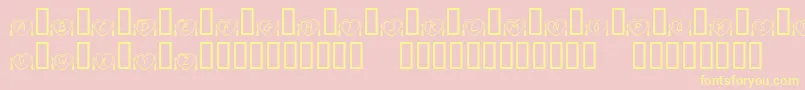 KrAnniversaryDinner-Schriftart – Gelbe Schriften auf rosa Hintergrund