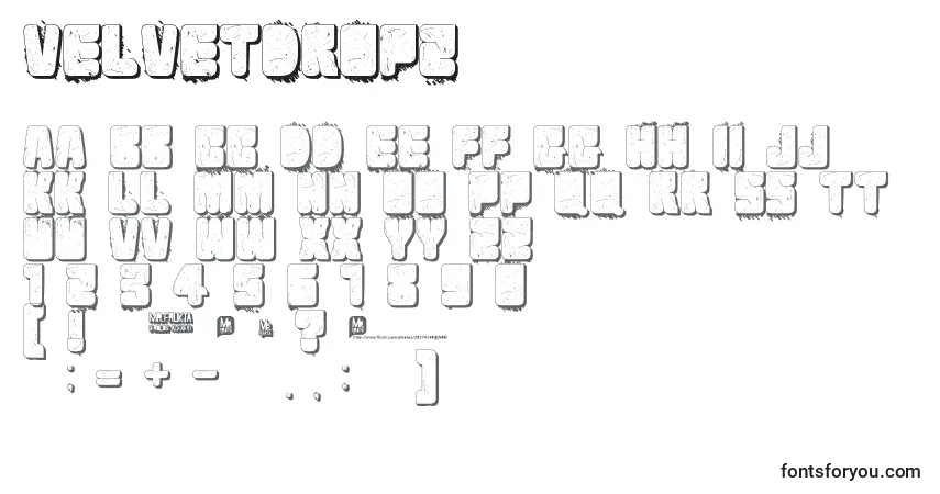 A fonte Velvetdrop2 – alfabeto, números, caracteres especiais