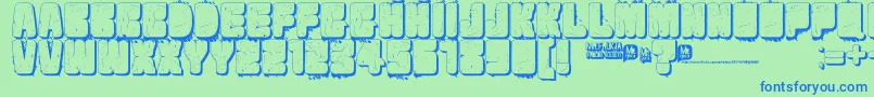 fuente Velvetdrop2 – Fuentes Azules Sobre Fondo Verde