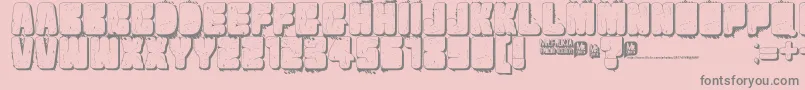 Fonte Velvetdrop2 – fontes cinzas em um fundo rosa