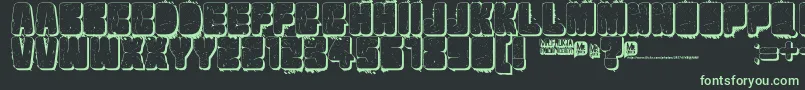 Velvetdrop2-fontti – vihreät fontit mustalla taustalla