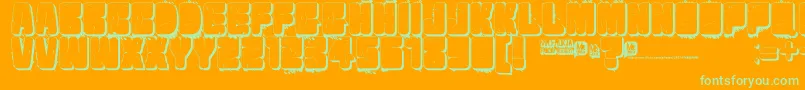 Шрифт Velvetdrop2 – зелёные шрифты на оранжевом фоне