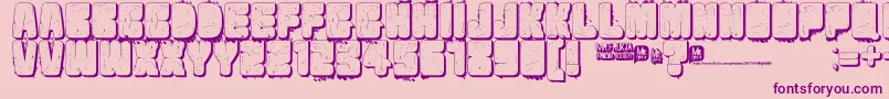 フォントVelvetdrop2 – ピンクの背景に紫のフォント