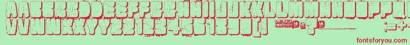 Velvetdrop2 Font – Red Fonts on Green Background