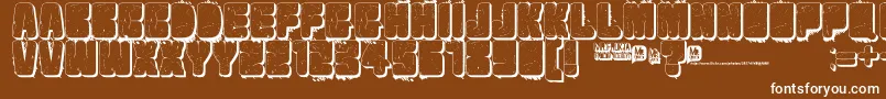 フォントVelvetdrop2 – 茶色の背景に白い文字