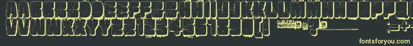 Velvetdrop2 Font – Yellow Fonts on Black Background