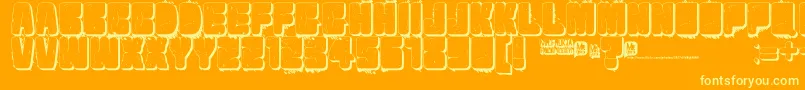 fuente Velvetdrop2 – Fuentes Amarillas Sobre Fondo Naranja