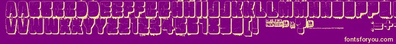 Velvetdrop2 Font – Yellow Fonts on Purple Background