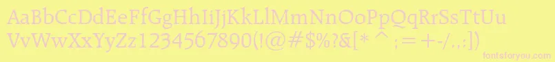 Raleighcbt Font – Pink Fonts on Yellow Background