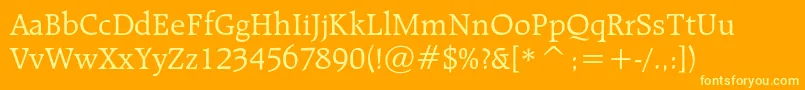 Raleighcbt Font – Yellow Fonts on Orange Background