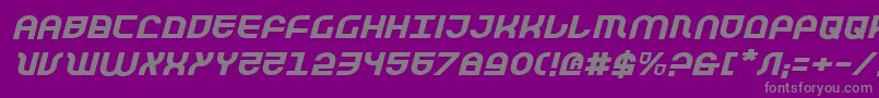 フォントTrektrooperei – 紫の背景に灰色の文字