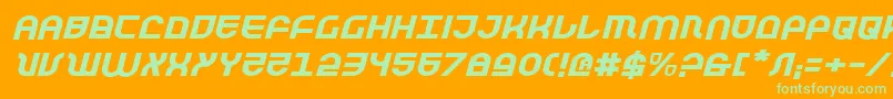 Trektrooperei Font – Green Fonts on Orange Background