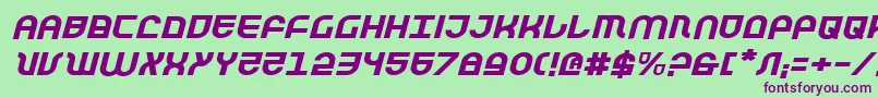 Trektrooperei Font – Purple Fonts on Green Background