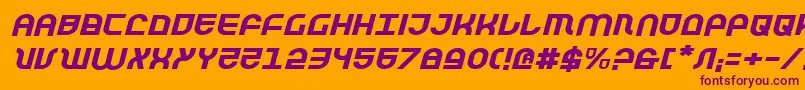 Trektrooperei Font – Purple Fonts on Orange Background