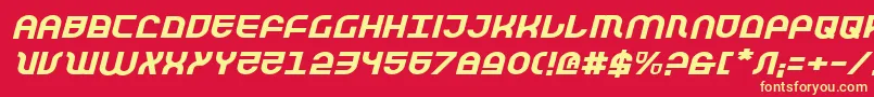 Trektrooperei Font – Yellow Fonts on Red Background