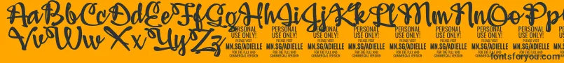 AdiellePersonalUseOnly Font – Black Fonts on Orange Background