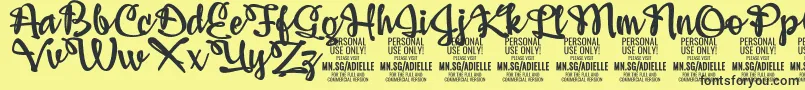 AdiellePersonalUseOnly Font – Black Fonts on Yellow Background