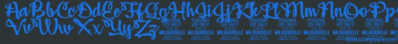 AdiellePersonalUseOnly Font – Blue Fonts on Black Background