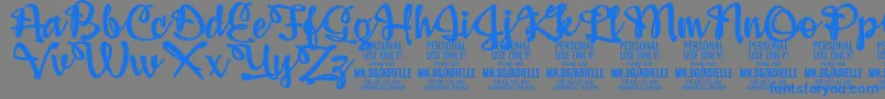 AdiellePersonalUseOnly Font – Blue Fonts on Gray Background