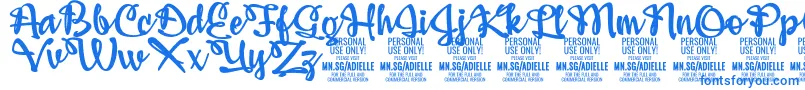 AdiellePersonalUseOnly Font – Blue Fonts on White Background