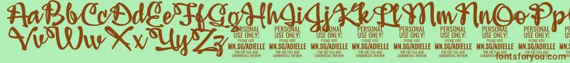 AdiellePersonalUseOnly Font – Brown Fonts on Green Background