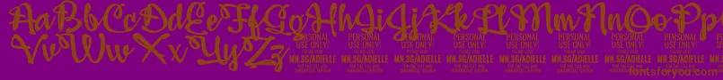 AdiellePersonalUseOnly Font – Brown Fonts on Purple Background