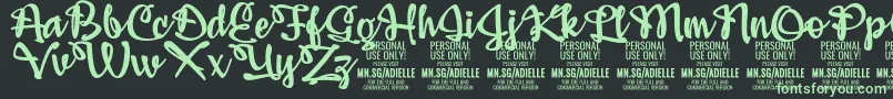 AdiellePersonalUseOnly Font – Green Fonts on Black Background