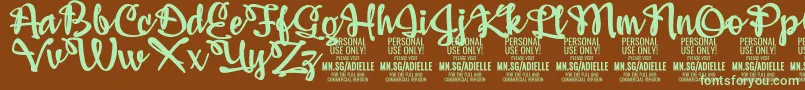 AdiellePersonalUseOnly Font – Green Fonts on Brown Background