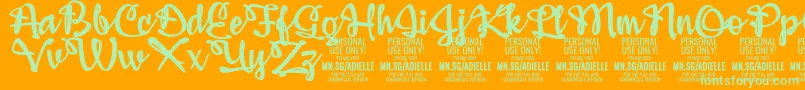 AdiellePersonalUseOnly Font – Green Fonts on Orange Background
