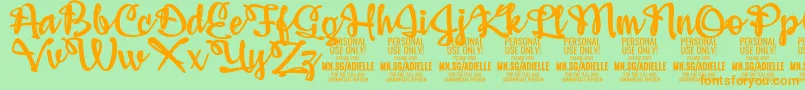 AdiellePersonalUseOnly Font – Orange Fonts on Green Background