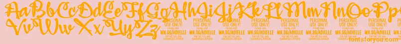 AdiellePersonalUseOnly Font – Orange Fonts on Pink Background