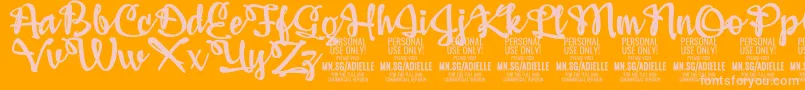AdiellePersonalUseOnly Font – Pink Fonts on Orange Background