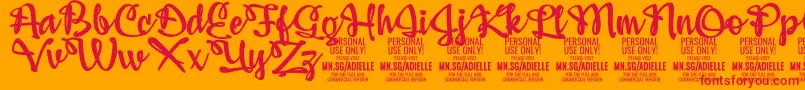 AdiellePersonalUseOnly Font – Red Fonts on Orange Background