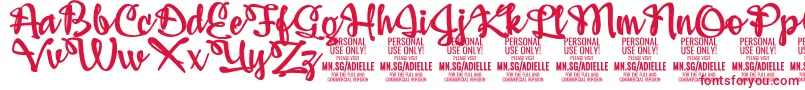 AdiellePersonalUseOnly Font – Red Fonts on White Background