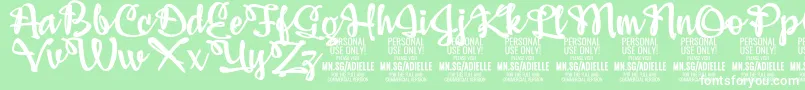 AdiellePersonalUseOnly Font – White Fonts on Green Background