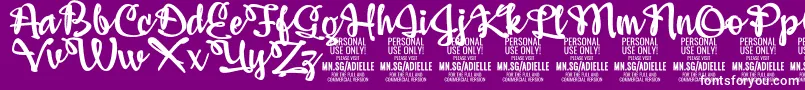 AdiellePersonalUseOnly Font – White Fonts on Purple Background