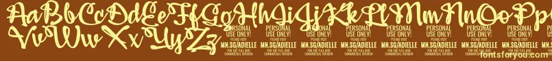 AdiellePersonalUseOnly Font – Yellow Fonts on Brown Background