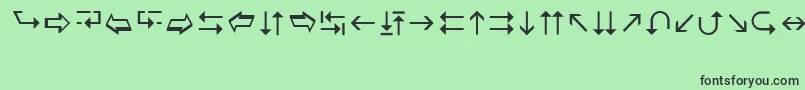 フォントWingdings3 – 緑の背景に黒い文字