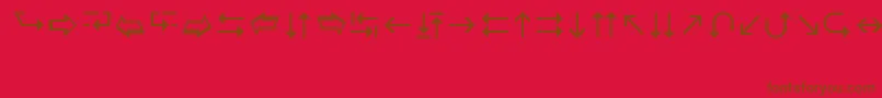 フォントWingdings3 – 赤い背景に茶色の文字