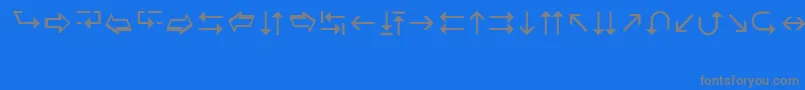 フォントWingdings3 – 青い背景に灰色の文字