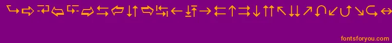 Wingdings3 Font – Orange Fonts on Purple Background