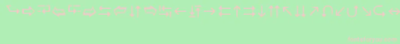 フォントWingdings3 – 緑の背景にピンクのフォント