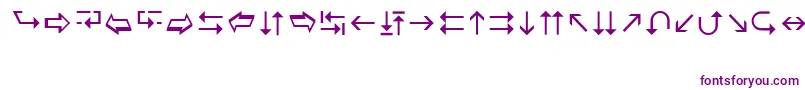 フォントWingdings3 – 白い背景に紫のフォント