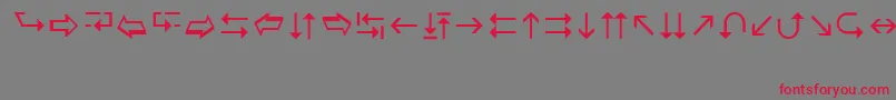フォントWingdings3 – 赤い文字の灰色の背景