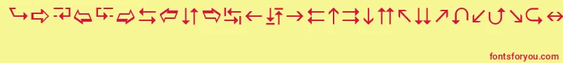 Шрифт Wingdings3 – красные шрифты на жёлтом фоне