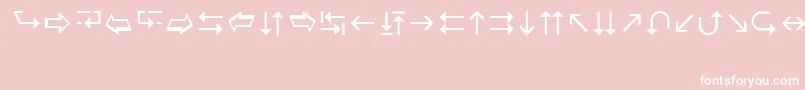 フォントWingdings3 – ピンクの背景に白い文字