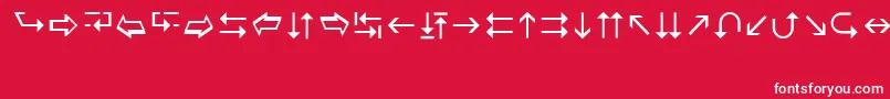 フォントWingdings3 – 赤い背景に白い文字