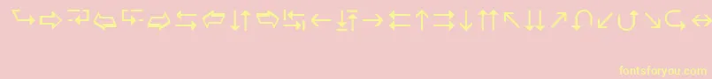 Wingdings3 Font – Yellow Fonts on Pink Background